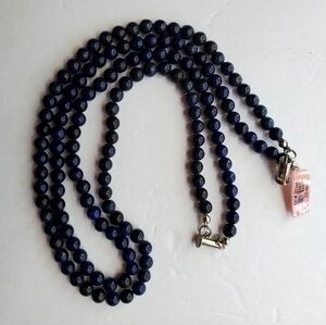 New‎ Lapis Lazuli Look Double Blue Beaded Necklace Jewelry NWT